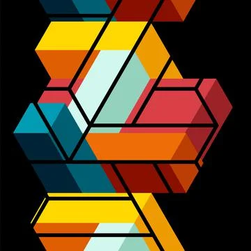 Abstract background. 3d cubes, cubic elements and blocks. Techno or business Stock Illustration