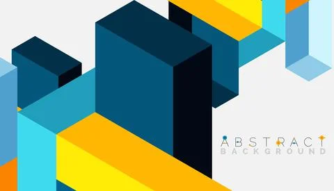 Abstract background. 3d cubes, cubic elements and blocks. Techno or business 스톡 일러스트