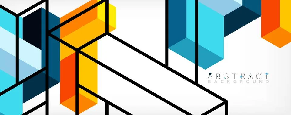 Abstract background. 3d cubes, cubic elements and blocks. Techno or business イラスト素材