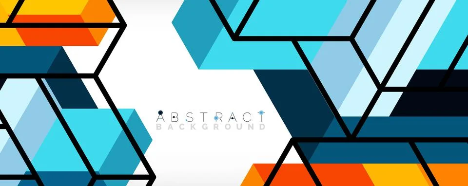 Abstract background. 3d cubes, cubic elements and blocks. Techno or business Stock Illustration