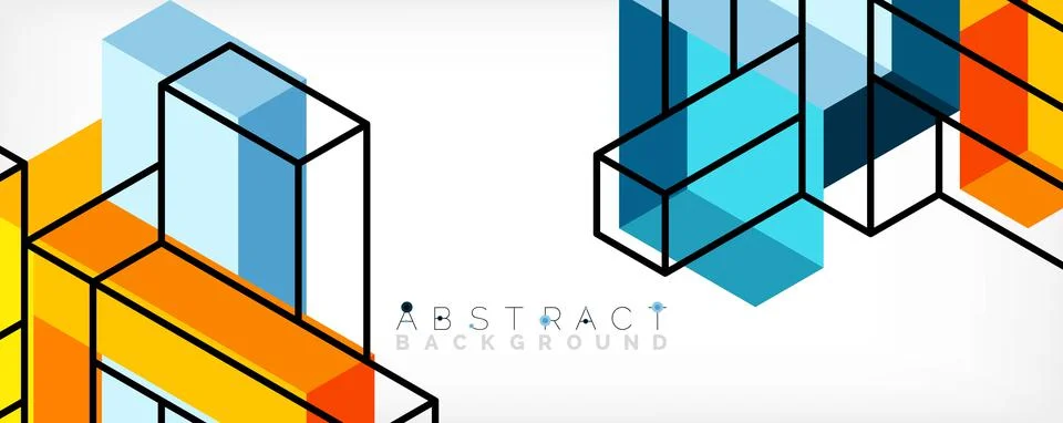 Abstract background. 3d cubes, cubic elements and blocks. Techno or business イラスト素材