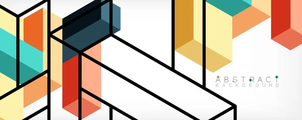 Abstract background. 3d cubes, cubic elements and blocks. Techno or business Illustrazione stock