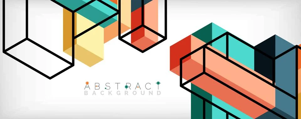 Abstract background. 3d cubes, cubic elements and blocks. Techno or business Illustrazione stock