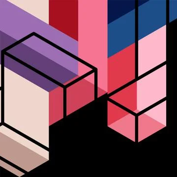 Abstract background. 3d cubes, cubic elements and blocks. Techno or business イラスト素材