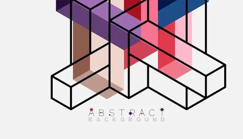 Abstract background. 3d cubes, cubic elements and blocks. Techno or business Illustrazione stock