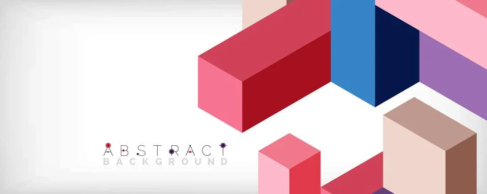 Abstract background. 3d cubes, cubic elements and blocks. Techno or business Illustrazione stock