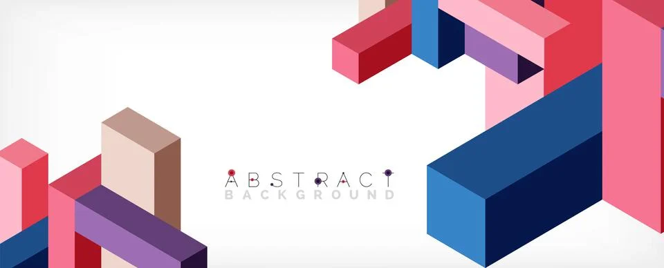 Abstract background. 3d cubes, cubic elements and blocks. Techno or business Illustrazione stock