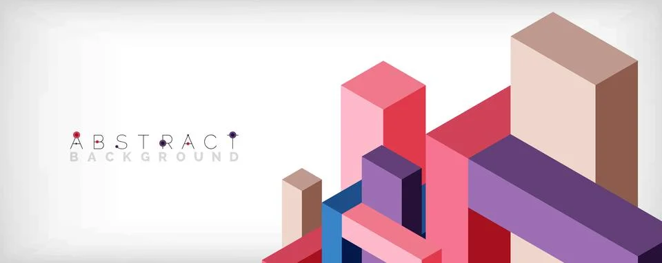 Abstract background. 3d cubes, cubic elements and blocks. Techno or business Illustrazione stock