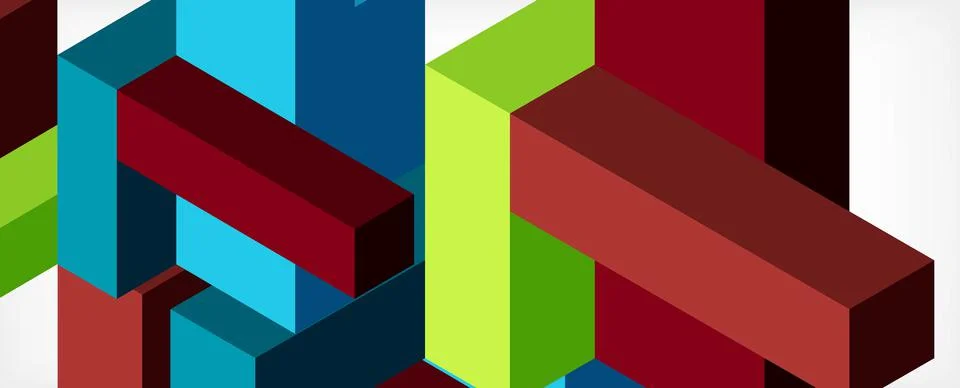 Abstract background. 3d cubes, cubic elements and blocks. Techno or business 스톡 일러스트