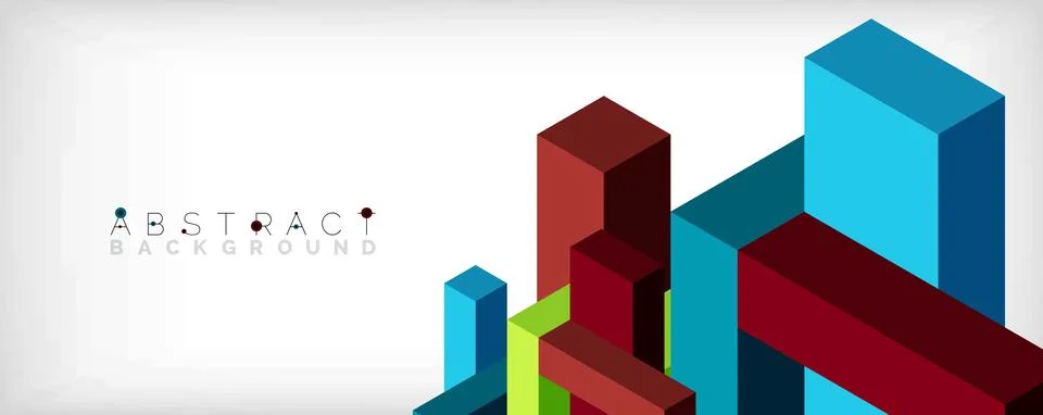 Abstract background. 3d cubes, cubic elements and blocks. Techno or business Illustrazione stock