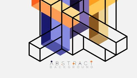 Abstract background. 3d cubes, cubic elements and blocks. Techno or business Illustrazione stock
