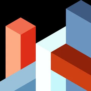 Abstract background. 3d cubes, cubic elements and blocks. Techno or business Illustrazione stock