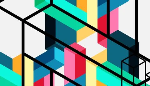 Abstract background. 3d cubes, cubic elements and blocks. Techno or business Illustrazione stock