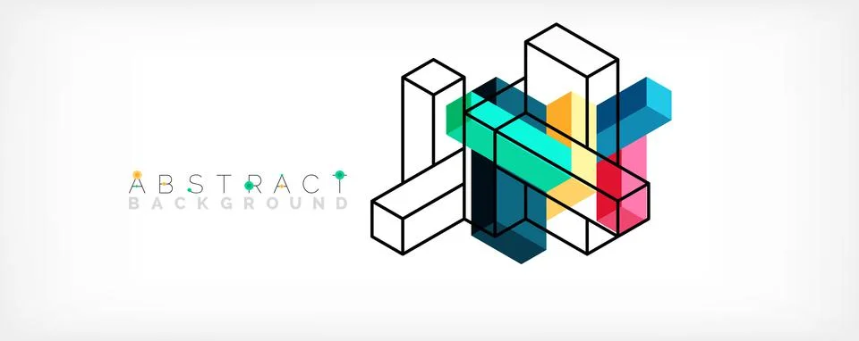 Abstract background. 3d cubes, cubic elements and blocks. Techno or business Stock Illustration