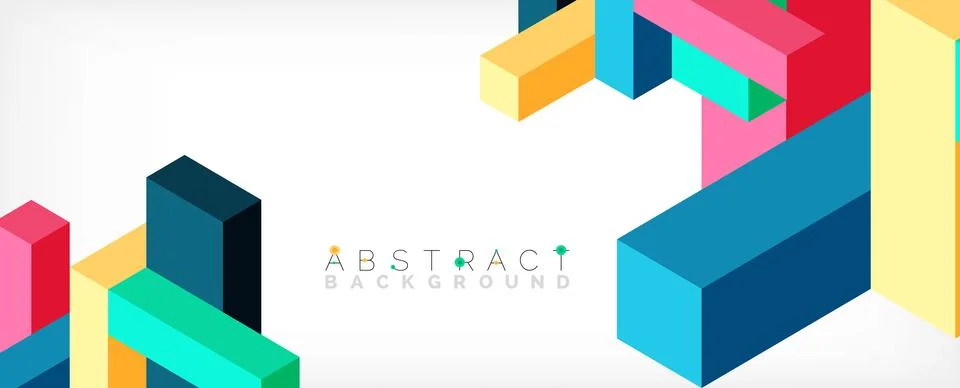 Abstract background. 3d cubes, cubic elements and blocks. Techno or business Stock Illustration