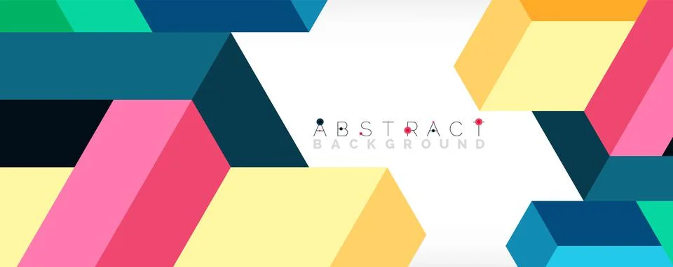 Abstract background. 3d cubes, cubic elements and blocks. Techno or business Stock Illustration