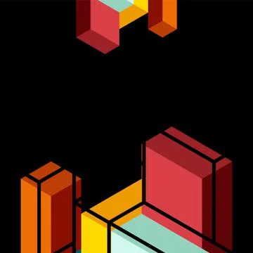 Abstract background. 3d cubes, cubic elements and blocks. Techno or business 스톡 일러스트