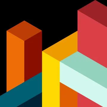 Abstract background. 3d cubes, cubic elements and blocks. Techno or business 库存插图