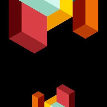 Abstract background. 3d cubes, cubic elements and blocks. Techno or business Illustrazione stock