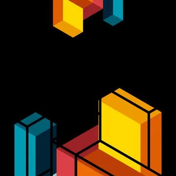 Abstract background. 3d cubes, cubic elements and blocks. Techno or business 스톡 일러스트