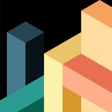 Abstract background. 3d cubes, cubic elements and blocks. Techno or business Illustrazione stock