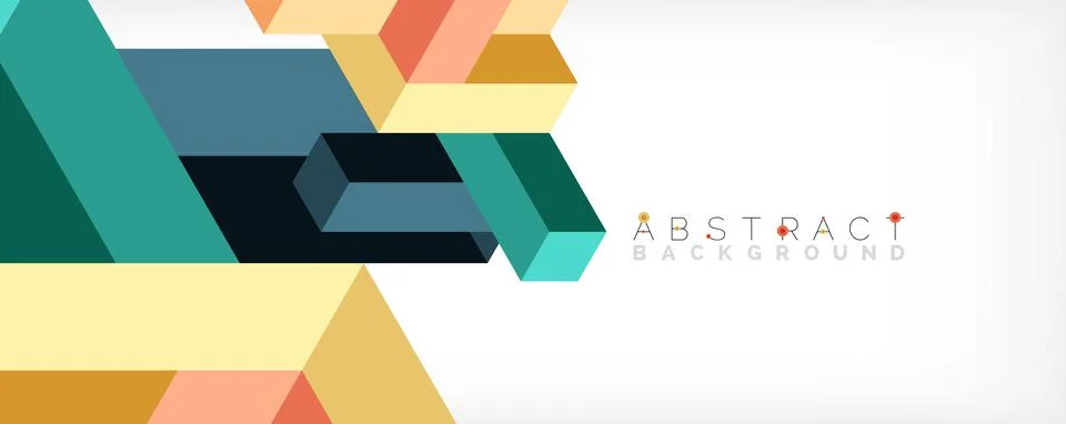 Abstract background. 3d cubes, cubic elements and blocks. Techno or business Stock Illustration