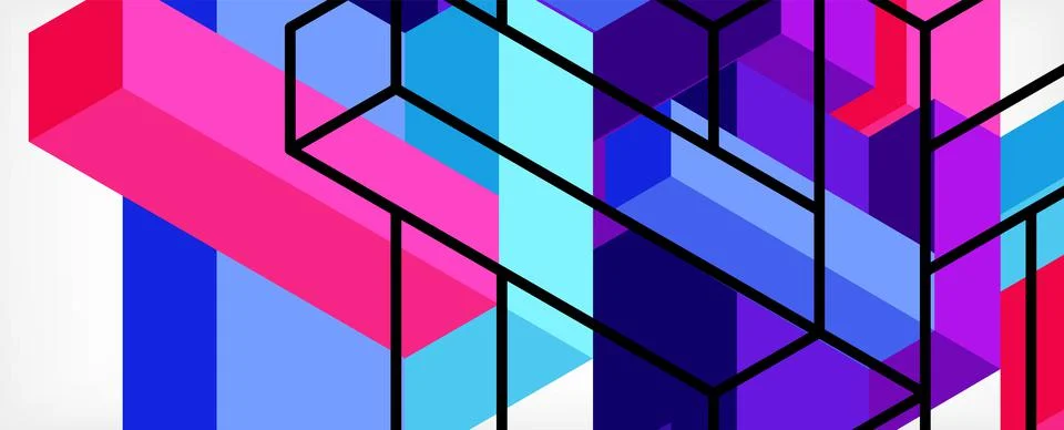 Abstract background. 3d cubes, cubic elements and blocks. Techno or business Stockillustratie