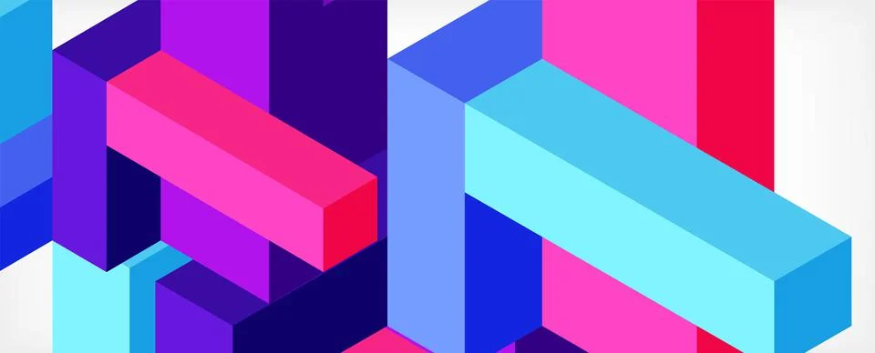 Abstract background. 3d cubes, cubic elements and blocks. Techno or business 库存插图