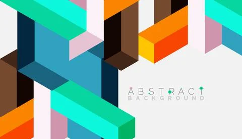 Abstract background. 3d cubes, cubic elements and blocks. Techno or business Stock Illustration