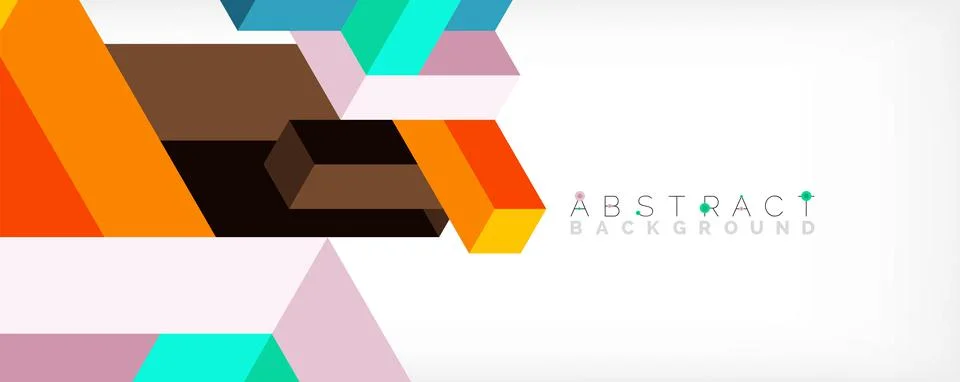 Abstract background. 3d cubes, cubic elements and blocks. Techno or business Stockillustratie