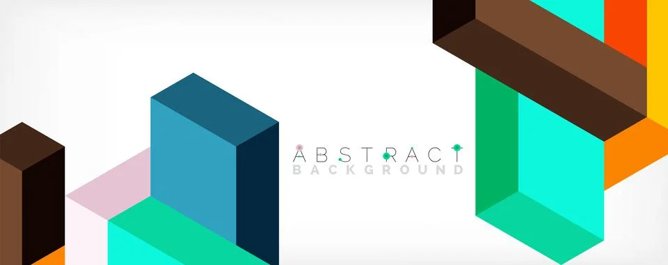 Abstract background. 3d cubes, cubic elements and blocks. Techno or business Stockillustratie