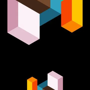 Abstract background. 3d cubes, cubic elements and blocks. Techno or business Illustrazione stock