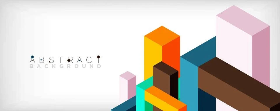 Abstract background. 3d cubes, cubic elements and blocks. Techno or business 스톡 일러스트