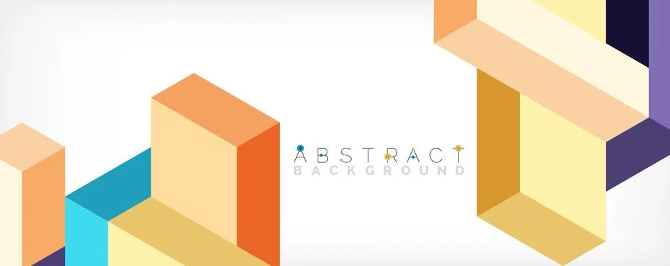 Abstract background. 3d cubes, cubic elements and blocks. Techno or business Illustrazione stock