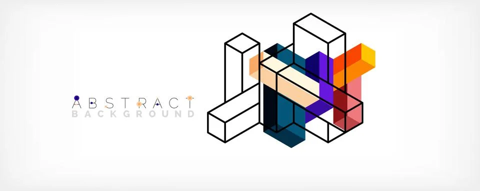 Abstract background. 3d cubes, cubic elements and blocks. Techno or business イラスト素材