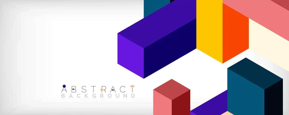 Abstract background. 3d cubes, cubic elements and blocks. Techno or business Stock Illustration