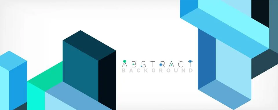 Abstract background. 3d cubes, cubic elements and blocks. Techno or business Stock Illustration
