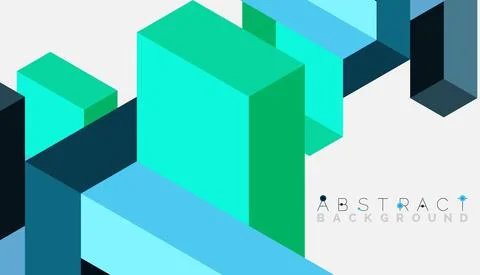 Abstract background. 3d cubes, cubic elements and blocks. Techno or business Illustrazione stock