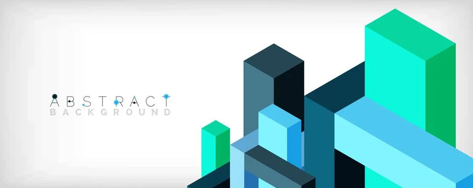 Abstract background. 3d cubes, cubic elements and blocks. Techno or business Stock Illustration