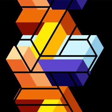 Abstract background. 3d cubes, cubic elements and blocks. Techno or business イラスト素材