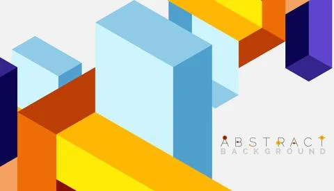 Abstract background. 3d cubes, cubic elements and blocks. Techno or business 스톡 일러스트