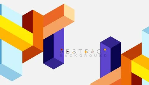 Abstract background. 3d cubes, cubic elements and blocks. Techno or business Stockillustratie