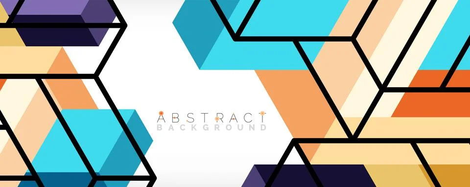 Abstract background. 3d cubes, cubic elements and blocks. Techno or business Illustrazione stock