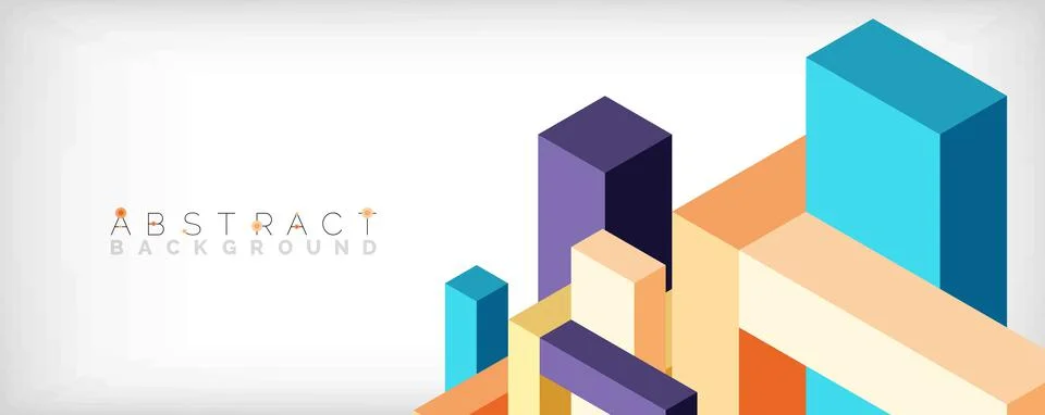 Abstract background. 3d cubes, cubic elements and blocks. Techno or business Illustrazione stock