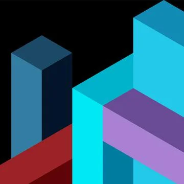 Abstract background. 3d cubes, cubic elements and blocks. Techno or business Illustrazione stock