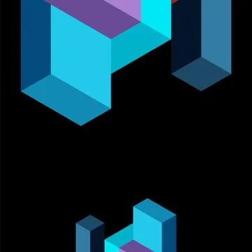 Abstract background. 3d cubes, cubic elements and blocks. Techno or business Illustrazione stock