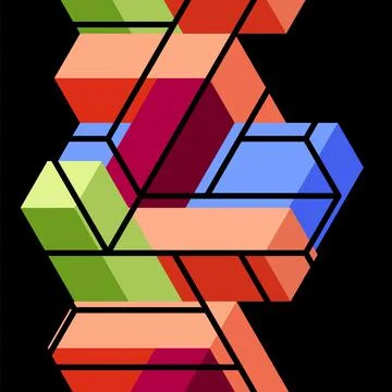 Abstract background. 3d cubes, cubic elements and blocks. Techno or business Stock Illustration