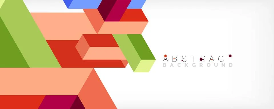 Abstract background. 3d cubes, cubic elements and blocks. Techno or business Stock Illustration