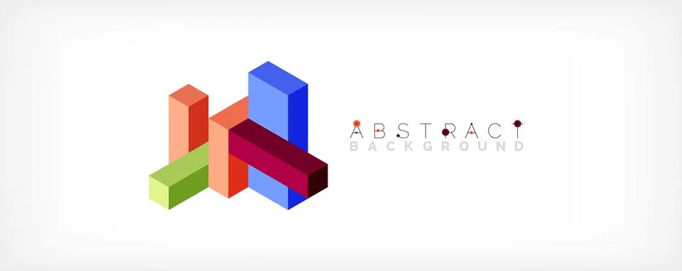 Abstract background. 3d cubes, cubic elements and blocks. Techno or business Stock Illustration