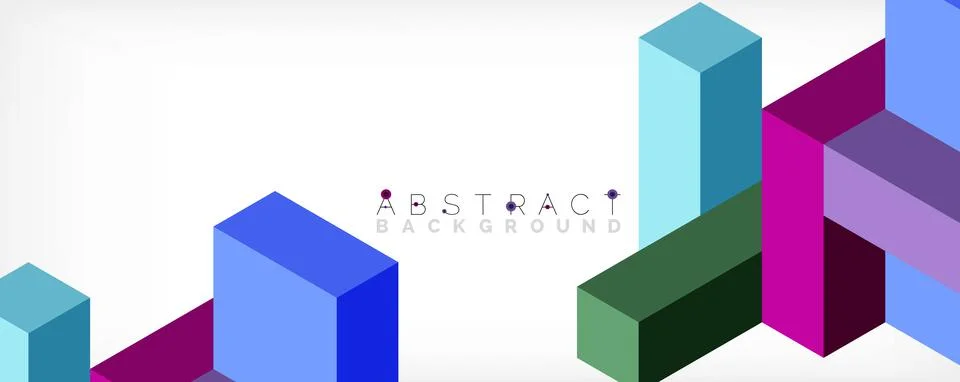 Abstract background. 3d cubes, cubic elements and blocks. Techno or business 스톡 일러스트